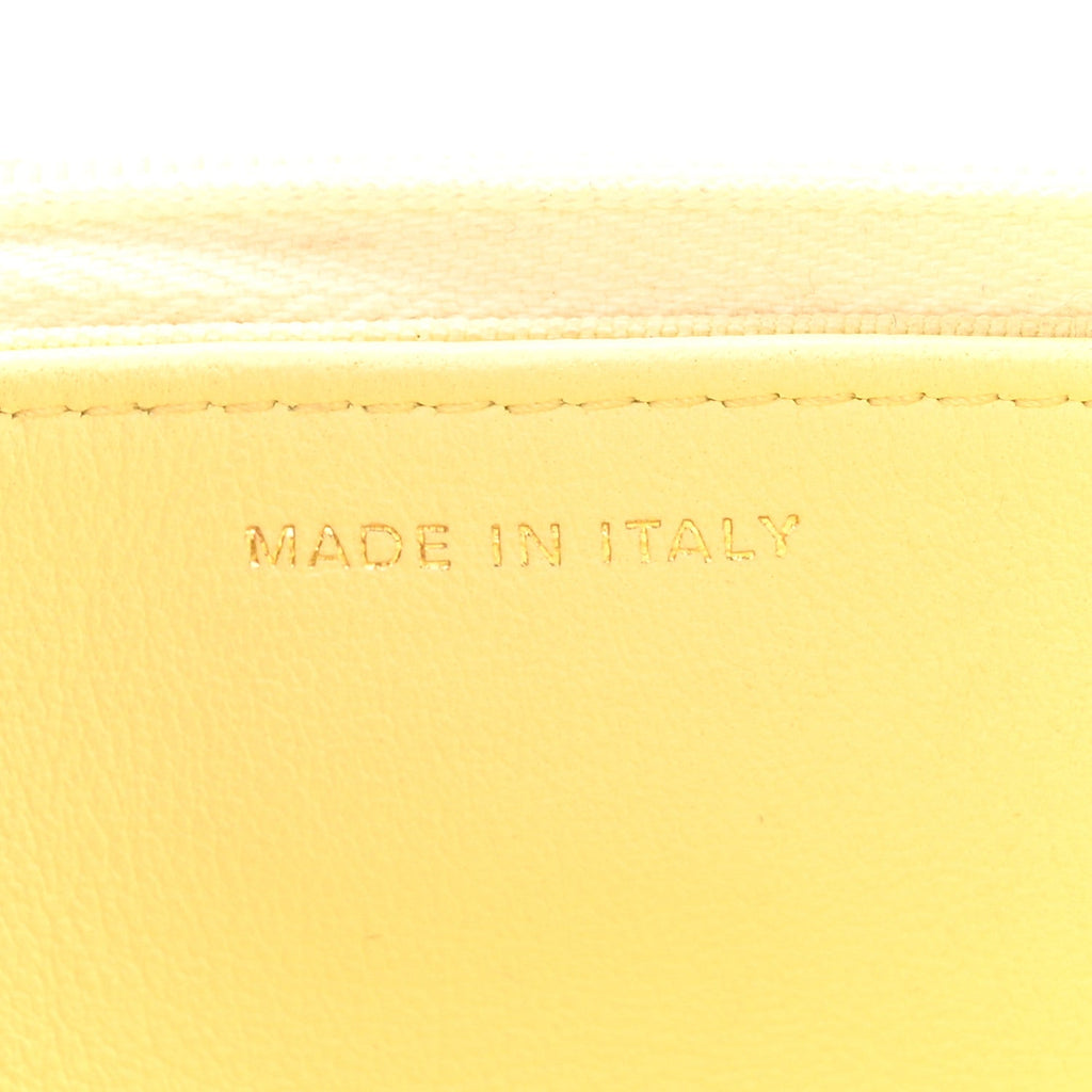 Lambskin Quilted Sweet Camellia Wallet on Chain WOC Yellow