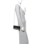 Dollar Calfskin GG Supreme Monogram Petite GG Marmont Wallet Chain Bag Black Beige Ebony