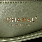 Lambskin Quilted Small Trendy CC Flap Dual Handle Bag Green
