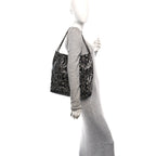 Printed Calfskin Quilted Chanel 22 Black