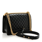Lambskin Quilted Medium Boy Flap Black