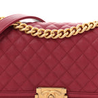 Caviar Quilted Medium Boy Flap Red