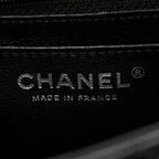 Patent Calfskin Quilted Mini Rectangular Flap So Black