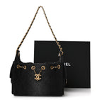 Washed Denim Quilted Mini Chanel 25 Handbag Black