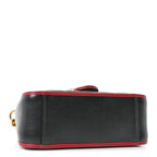 Vintage Effect Calfskin Matelasse Diagonal Mini Torchon GG Marmont Top Handle Shoulder Bag Black Romantic Cherry