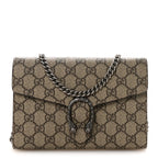 GG Supreme Monogram Mini Dionysus Chain Wallet Beige Taupe
