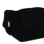 Suede Quilted Small Chanel 25 Handbag Black