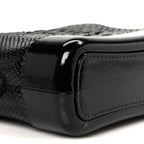 Snakeskin Patent Calfskin Small Gabrielle Hobo Black