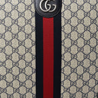 GG Supreme Monogram Textured Dollar Calfskin Web Small Savoy Cabin Trolley Beige Blue