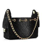 Washed Denim Quilted Mini Chanel 25 Handbag Black