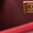 Lambskin Quilted Wallet On Chain WOC Burgundy