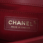 Lambskin Quilted Small Boy Flap Dark Red