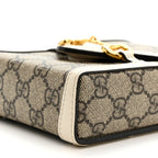GG Supreme Monogram Azalea Calfskin Mini Horsebit 1955 Crossbody Bag Beige Ebony Mystic White