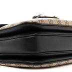 GG Supreme Monogram Horsebit 1955 Soft Small Shoulder Bag Beige Black
