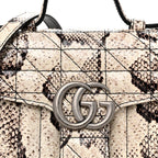 Snakeskin Matelasse Aria Mini GG Marmont Top Handle Shoulder Bag Roccia