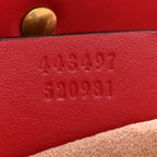 Calfskin Matelasse Small GG Marmont Shoulder Bag Hibiscus Red