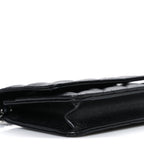 Iridescent Caviar Quilted Wallet on Chain WOC Black