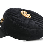 Velvet Matelasse GG Marmont Belt Bag 75 30 Black