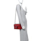 Dollar Calfskin Enamel Dionysus Shoulder Bag Hibiscus Red Electric Blue