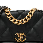 Lambskin Quilted Large Chanel 19 Flap Black