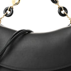 Smooth Calfskin Donut Chain Medium Ola Shoulder Bag Black