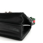 Dollar Calfskin Crystal Web Medium Dionysus Bamboo Top Handle Bag Black Black Diamond