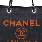 Denim Small Deauville Tote Blue Orange