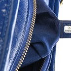 Aged Calfskin Quilted Medium Gabrielle Logo Hobo Blue