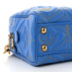 X ADIDAS Calfskin Trefoil Web GG Marmont Medium Duffle Bag Blue