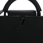Matte Taurillon Capucines East West Mini All Black
