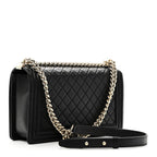 Lambskin Quilted New Medium Boy Flap Black
