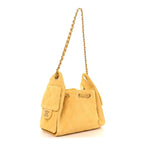 Suede Quilted Mini Chanel 25 Handbag Yellow