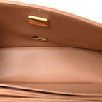 Lambskin Quilted Mini Rectangular Flap Brown