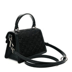 Satin Crystal GG Monogram Mini Dionysus Top Handle Bag Black
