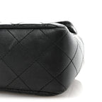 Lambskin Quilted Mini Rectangular Flap Black