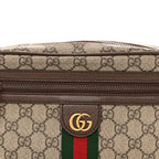 Soft GG Supreme Monogram Medium Ophidia Belt Bag Dark Brown