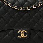 Caviar Quilted Maxi Double Flap Black
