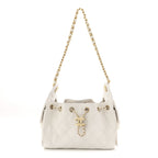 Caviar Quilted Mini Chanel 25 Handbag White