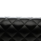 Lambskin Quilted Jumbo Double Flap Black