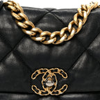 Lambskin Quilted Medium Chanel 19 Flap Black