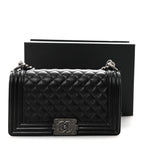 Caviar Quilted Medium Boy Flap Black
