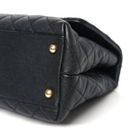 Caviar Quilted Small Coco Chain Handle Flap Black