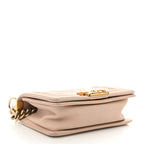 Caviar Suede Calfskin Chevron Quilted Small Boy Flap Light Pink