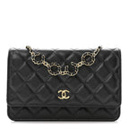 Caviar Quilted Miss Coco Wallet On Chain WOC Black