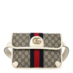 GG Supreme Monogram Web Small Ophidia Belt Bag 85 34 Beige Ebony White