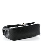 Lambskin Quilted Mini Rectangular Flap Black