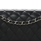 Caviar Quilted Medium Double Flap Black