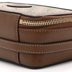 GG Supreme Monogram Azalea Calfskin Mini Retro Interlocking G Mini Shoulder Bag Beige Ebony Brown Sugar