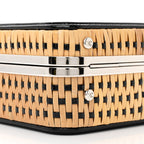 Raffia Patent Small CC Filigree Vanity Case Black