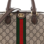 GG Supreme Monogram Web Small Ophidia Top Handle Bag Beige Ebony